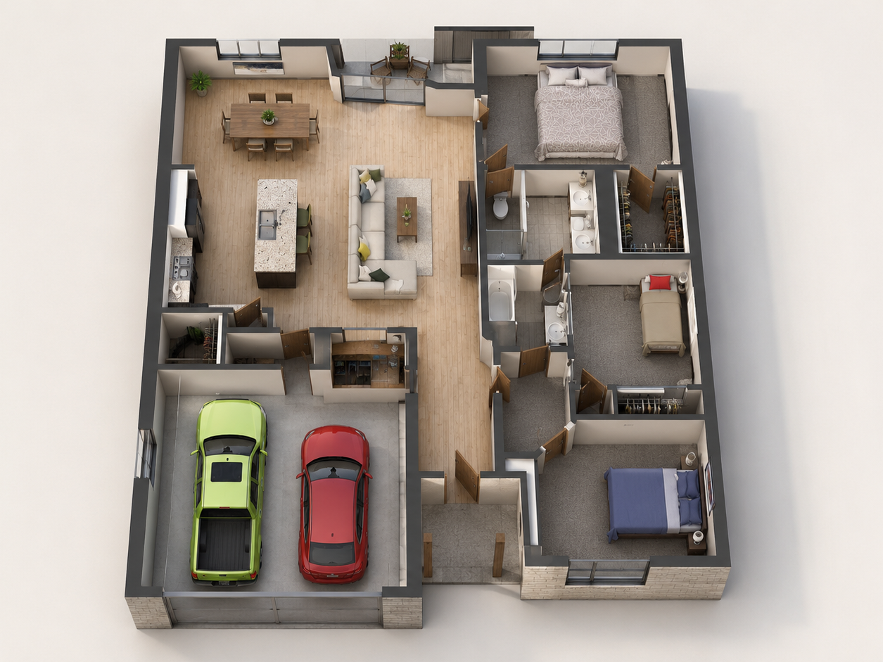 3D Shoebox Render